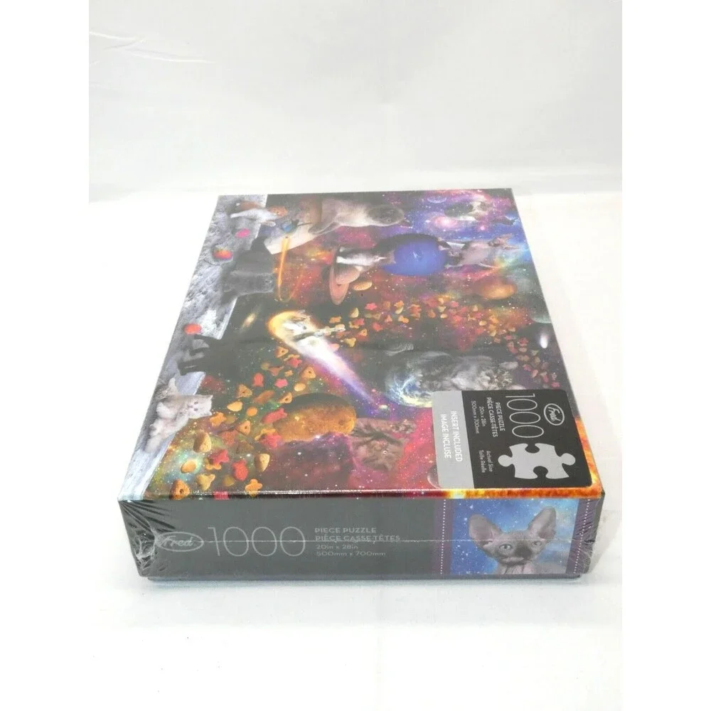 Genuine Fred Jigsaw Puzzle GALAXY CATS JENNIFER NORWOOD 1000 Piece Space Kitten